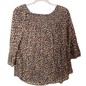 Beachlunchlounge Brown Black Leopard Print Oversized Top Size M